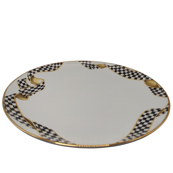 New Mackenzie Childs Thistle and‎ Bee Dinner Plate Retired Ribbon 41401 650A - Picture 4 of 10